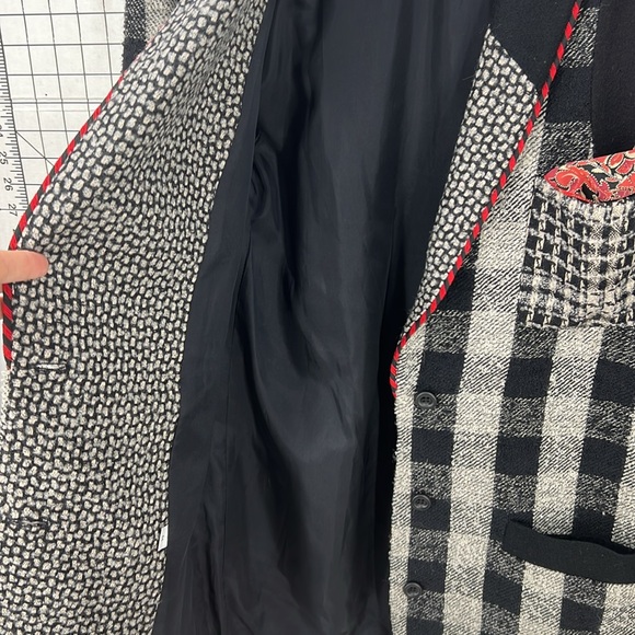 Canvas backs Lutton & horsField vintage check print art wear wool blend blazer M - Picture 8 of 14